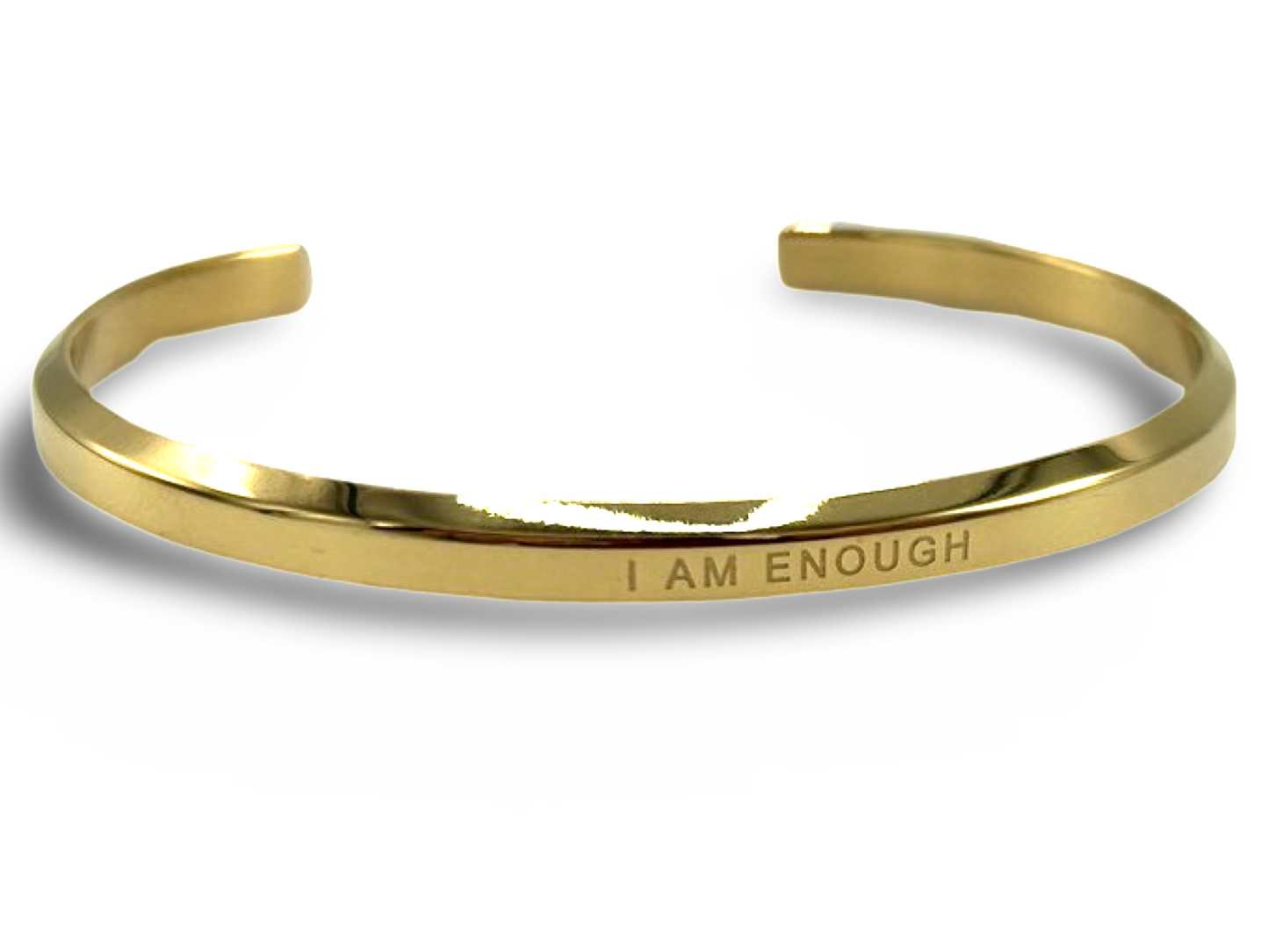 18k Gold Plated 'Affirmation' Bangle - Flexible, Waterproof & Elegant