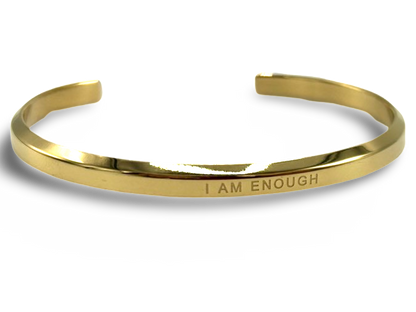 18k Gold Plated 'Affirmation' Bangle - Flexible, Waterproof & Elegant