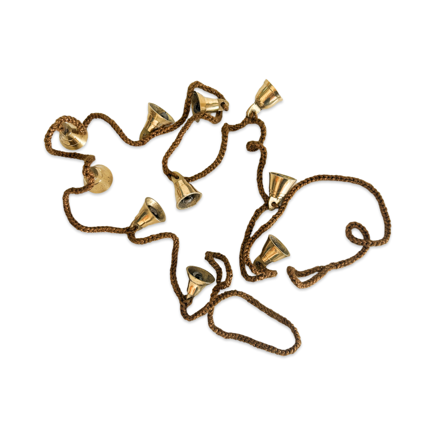 Indian Brass Hanging Bells-Golden Brown