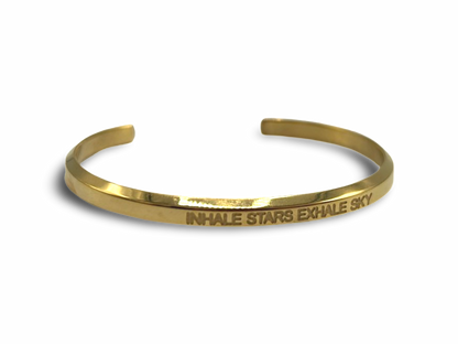 18k Gold Plated 'Affirmation' Bangle - Flexible, Waterproof & Elegant