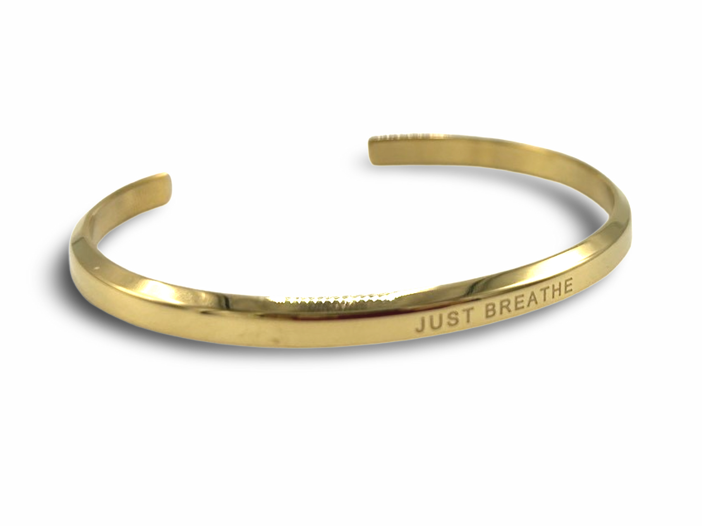 18k Gold Plated 'Affirmation' Bangle - Flexible, Waterproof & Elegant