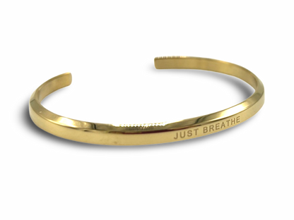 18k Gold Plated 'Affirmation' Bangle - Flexible, Waterproof & Elegant