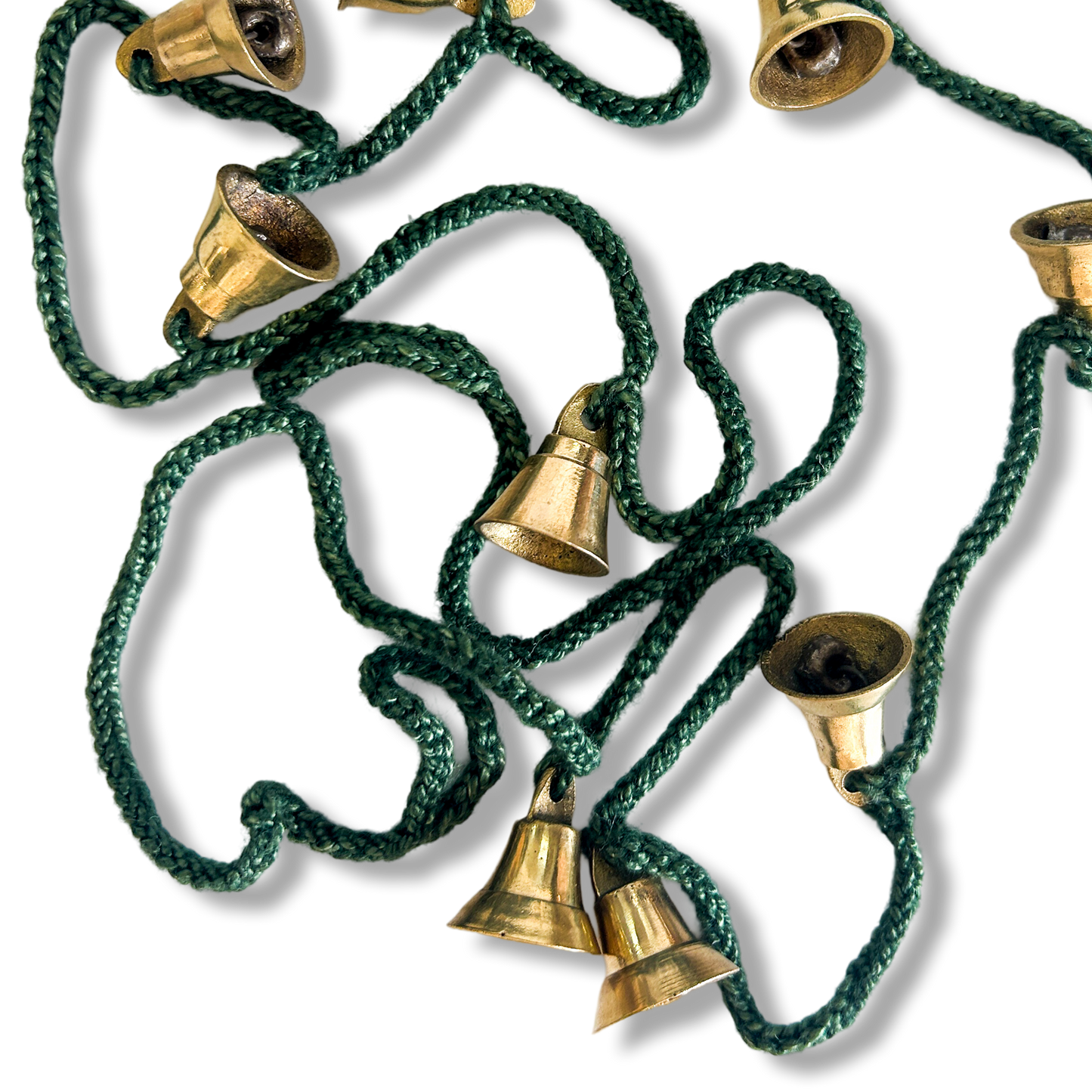 Indian Brass Hanging Bells-Olive Green