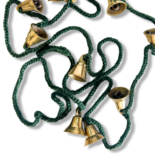 Indian Brass Hanging Bells-Olive Green