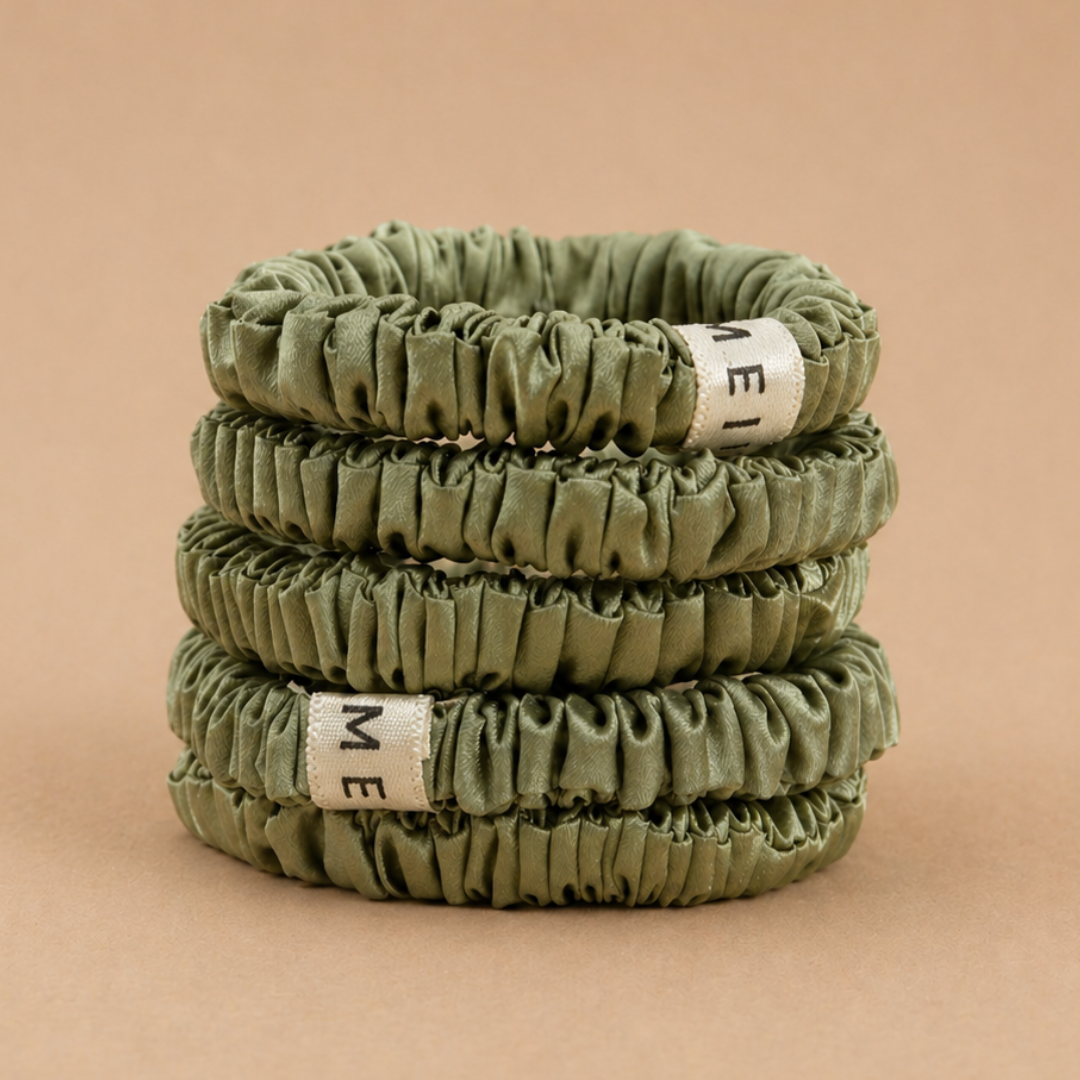100% Silk Skinny Scrunchies