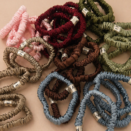 100% Silk Skinny Scrunchies