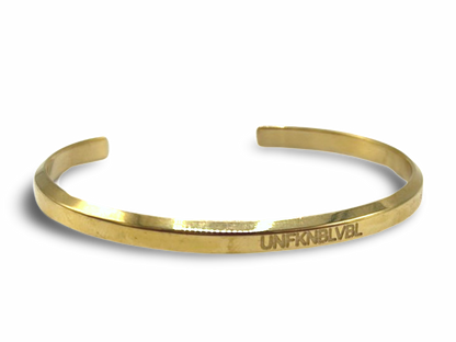 18k Gold Plated 'Affirmation' Bangle - Flexible, Waterproof & Elegant