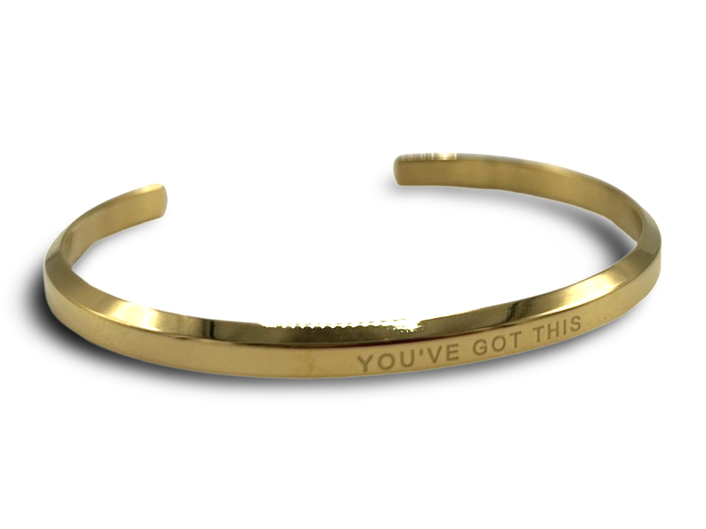 18k Gold Plated 'Affirmation' Bangle - Flexible, Waterproof & Elegant