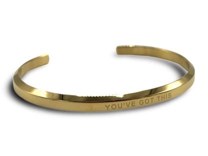 18k Gold Plated 'Affirmation' Bangle - Flexible, Waterproof & Elegant