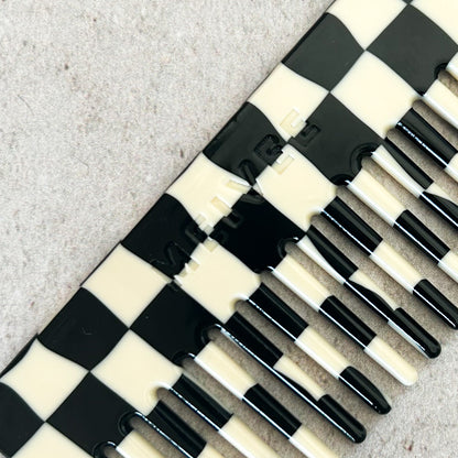 Wide Tooth Checkered Comb