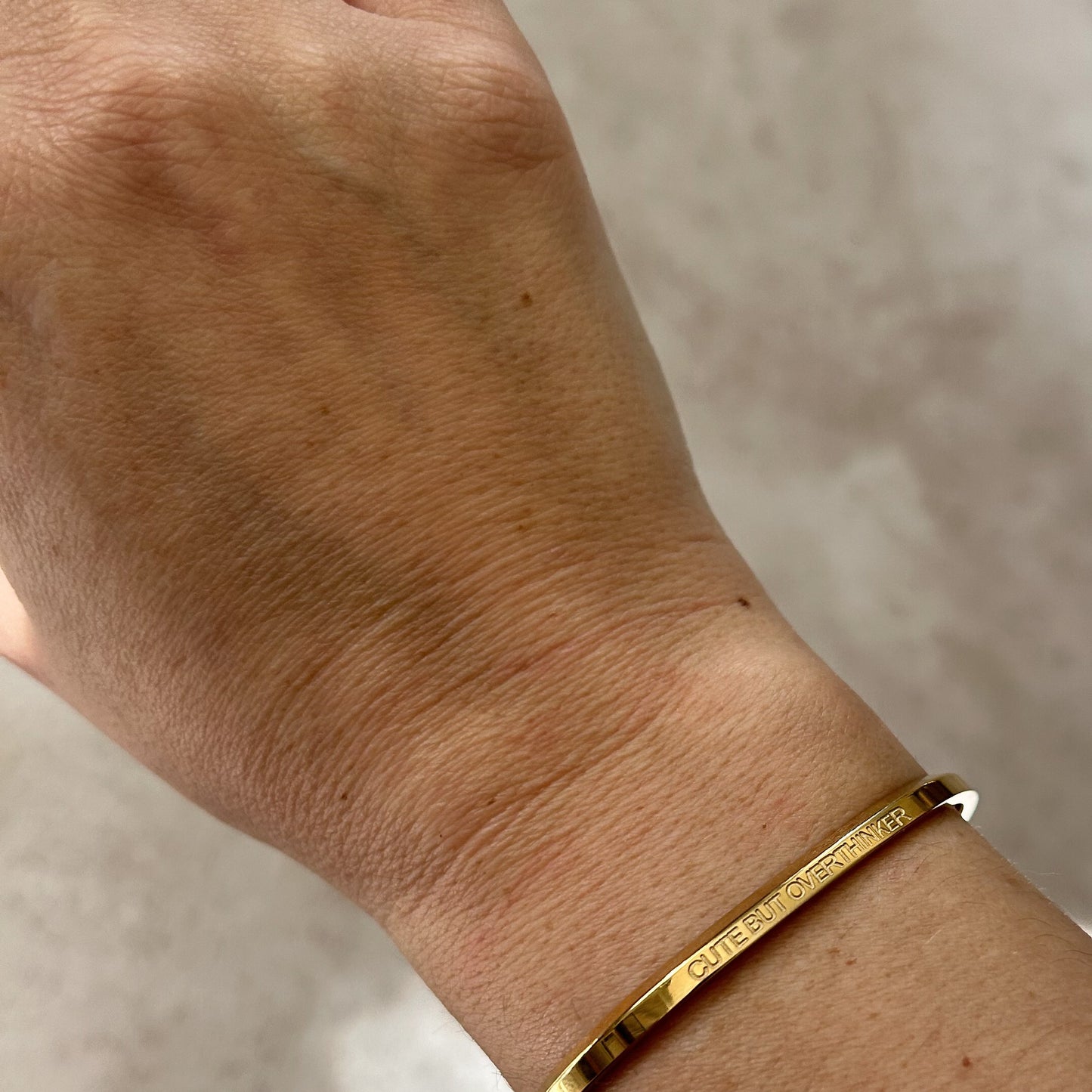 18k Gold Plated 'Affirmation' Bangle - Flexible, Waterproof & Elegant