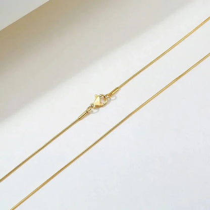 18k Gold Plated Skinny Snake Chain Necklace - Waterproof & Sleek