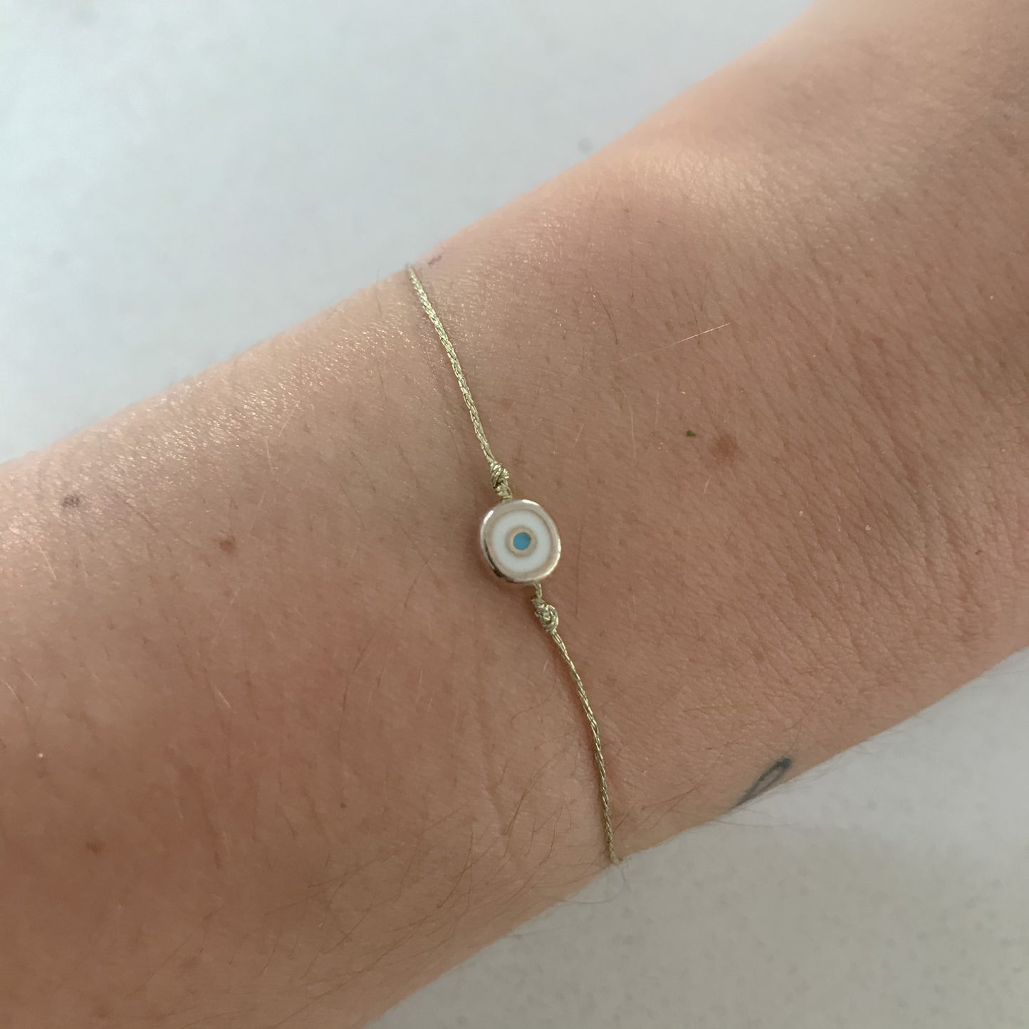 Evil Eye Bracelet with Adjustable Gold Cord - Protective & Stylish